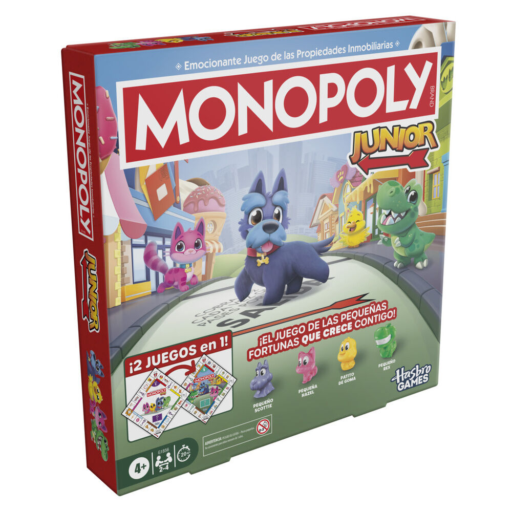 Juego de mesa Monopoly Junior 2 en 1 con tablero de doble cara - 2