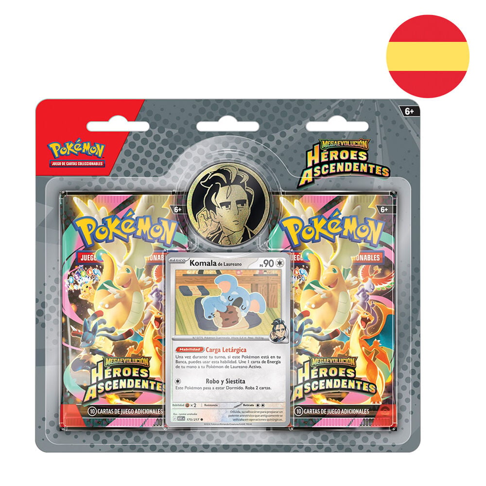 Blíster Pokémon TCG Héroes Ascendentes con dos sobres y carta promocional