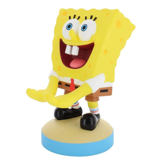 Soporte Cable Guy de Bob Esponja de EXQUISITE GAMING sobre base azul y beige - 5