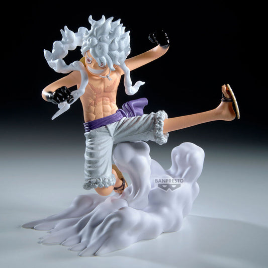 Figura de Monkey D. Luffy Senkozekkei de One Piece en pose de acción sobre una base de nubes - 3
