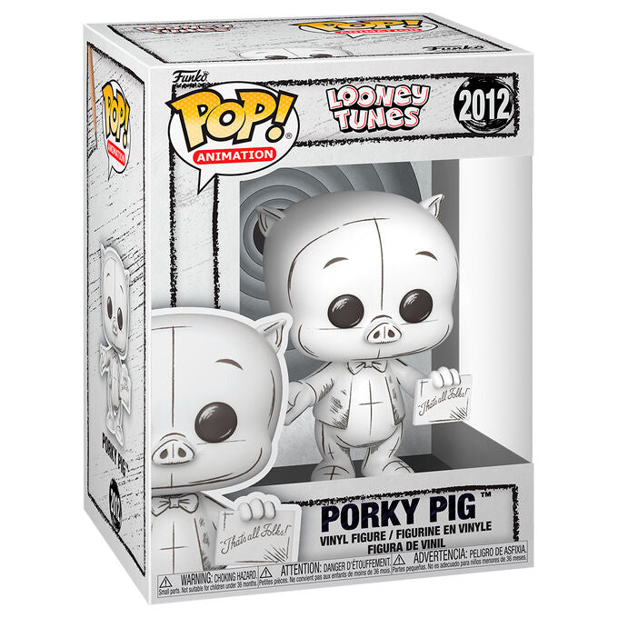 Figura Funko POP! de Porky Pig con pajarita y tarjeta - 2