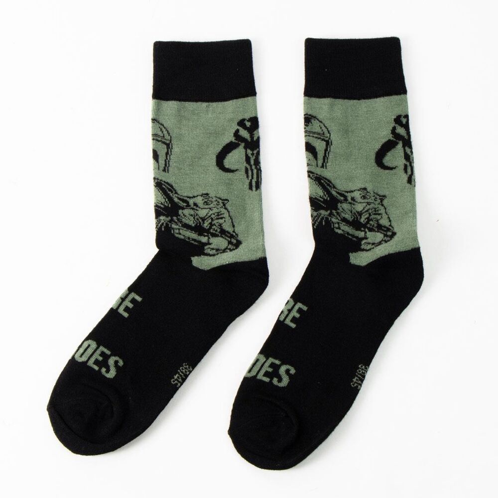 Calcetines de adulto The Mandalorian Star Wars en negro y verde - 5