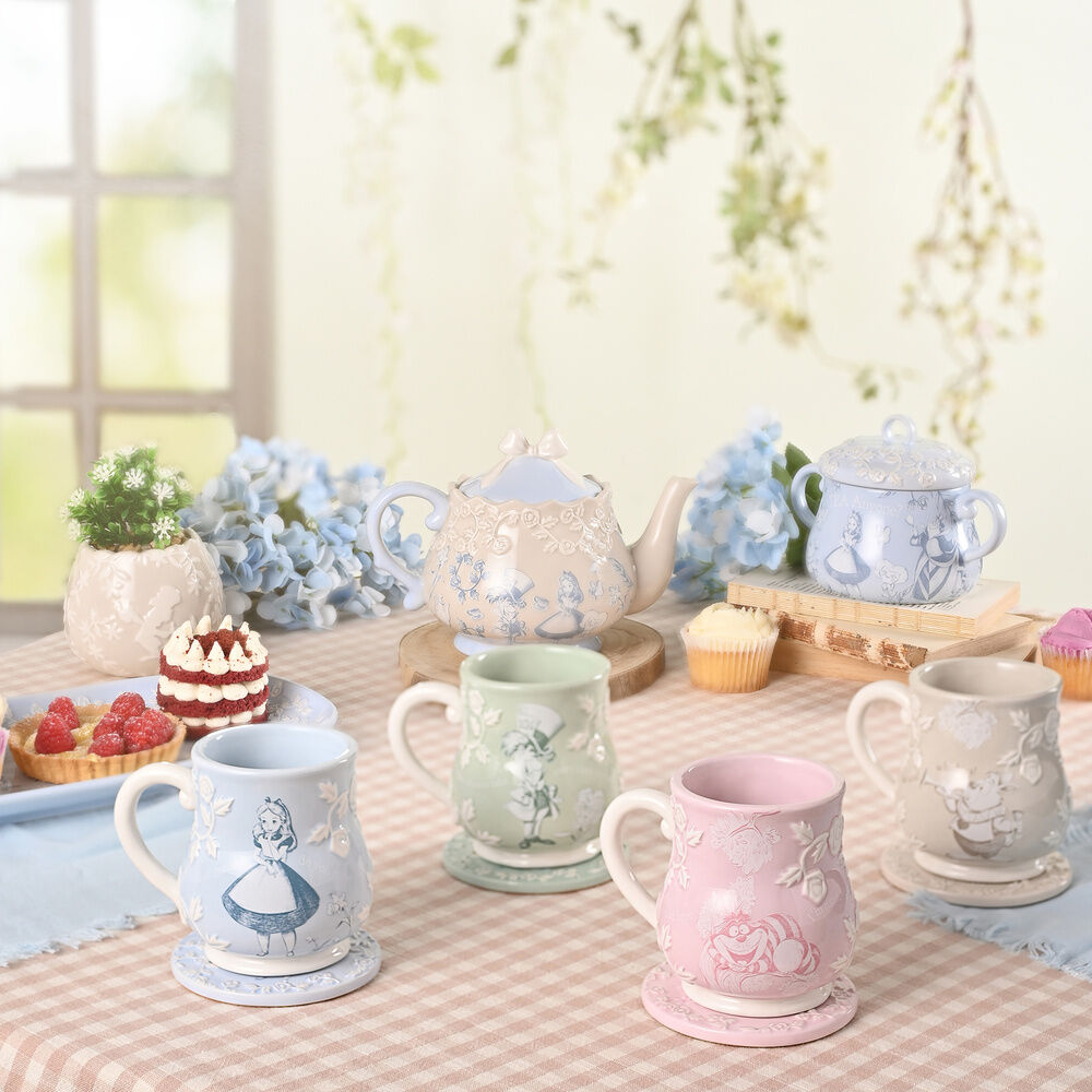Taza de cerámica Disney del Conejo Blanco con detalles florales en relieve - 7