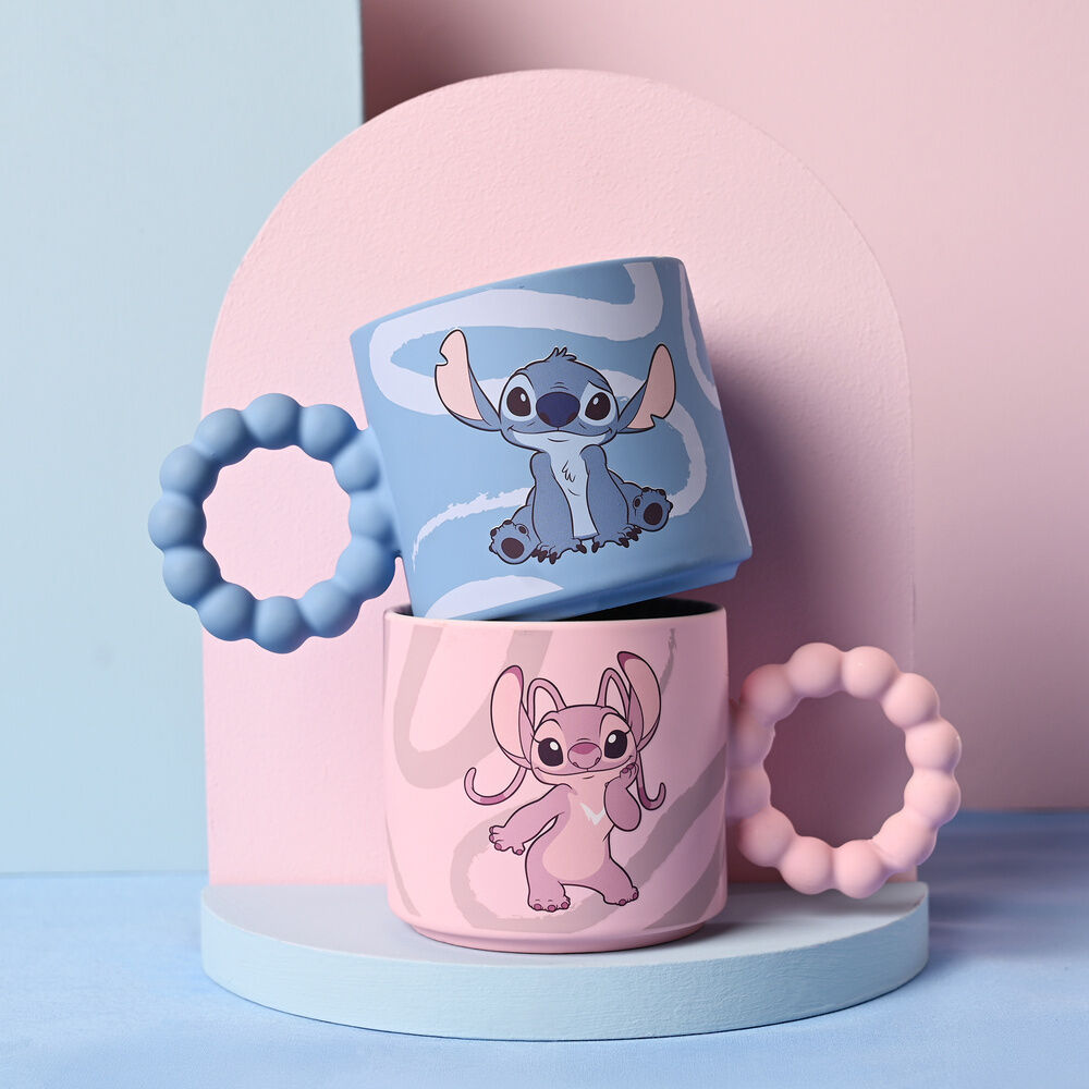 Taza azul de cerámica de Stitch Disney con asa decorativa - 7