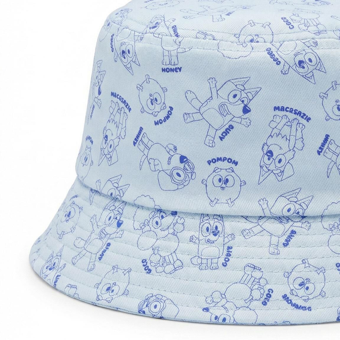 Gorro pescador Bluey azul claro con estampado de personajes - 4