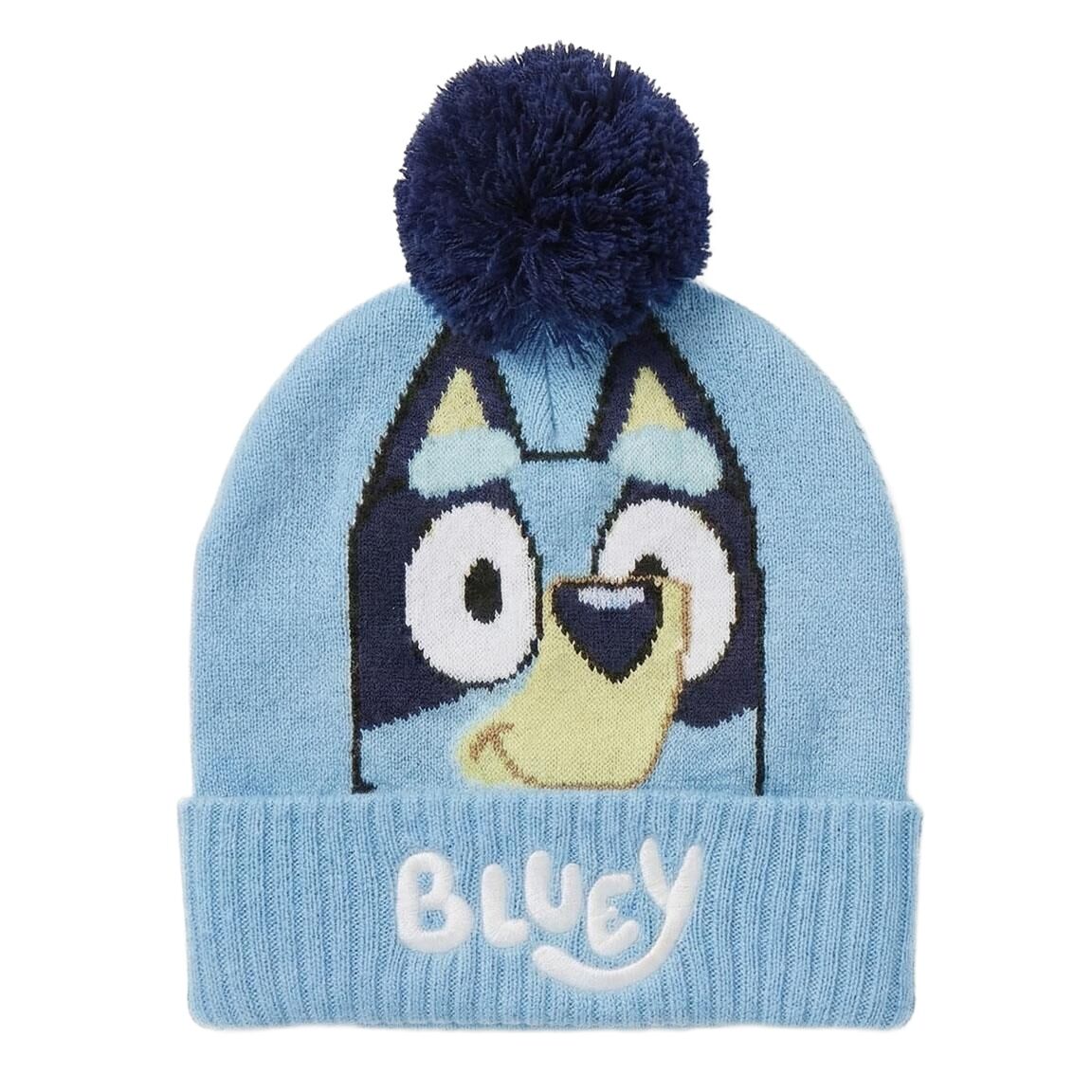Conjunto Bluey infantil con gorro, guantes y bufanda azul - 4