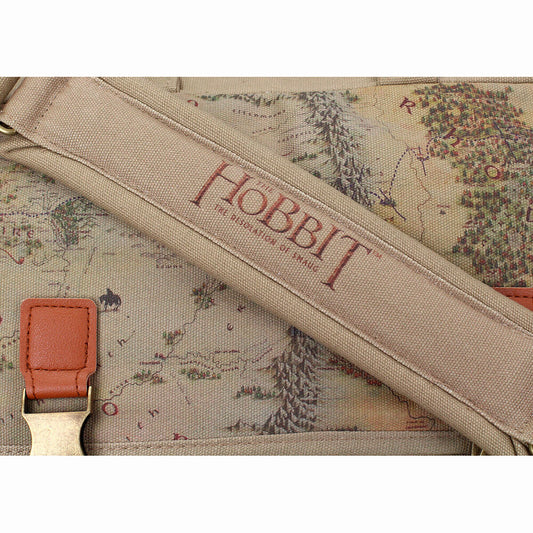 Bandolera de tela beige con mapa de El Hobbit y correa ajustable - 2