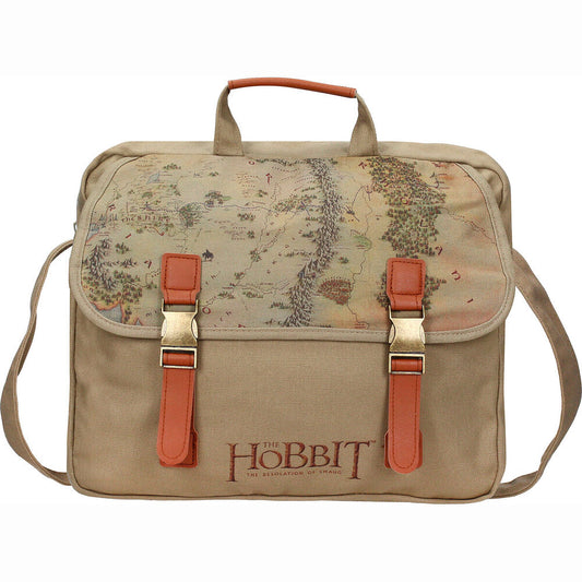 Bandolera de tela beige con mapa de El Hobbit y correa ajustable - 4