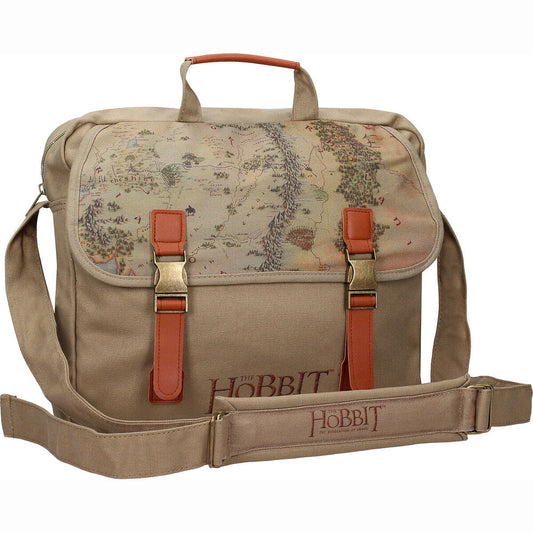 Bandolera de tela beige con mapa de El Hobbit y correa ajustable - 6