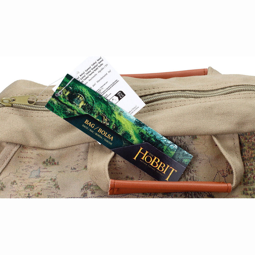 Bandolera de tela beige con mapa de El Hobbit y correa ajustable - 8