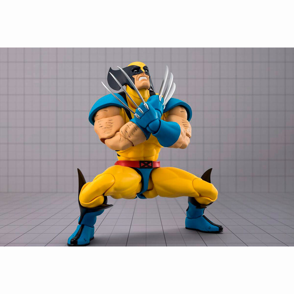Figura articulada S.H.Figuarts de Wolverine con uniforme amarillo y azul y garras extendidas - 7