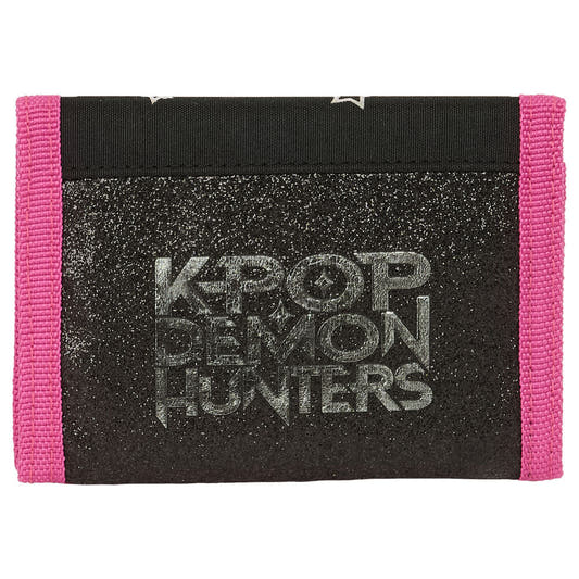 Billetera SAFTA Kpop Demon Hunters rosa y negra con ilustración de guerreras K-pop - 2