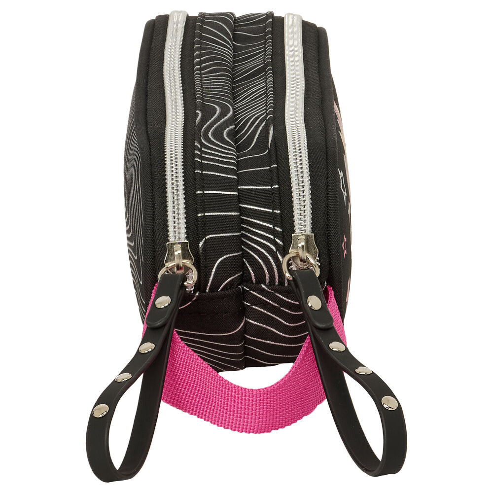 Portatodo doble Kpop Demon Hunters negro y rosa con asa lateral - 3