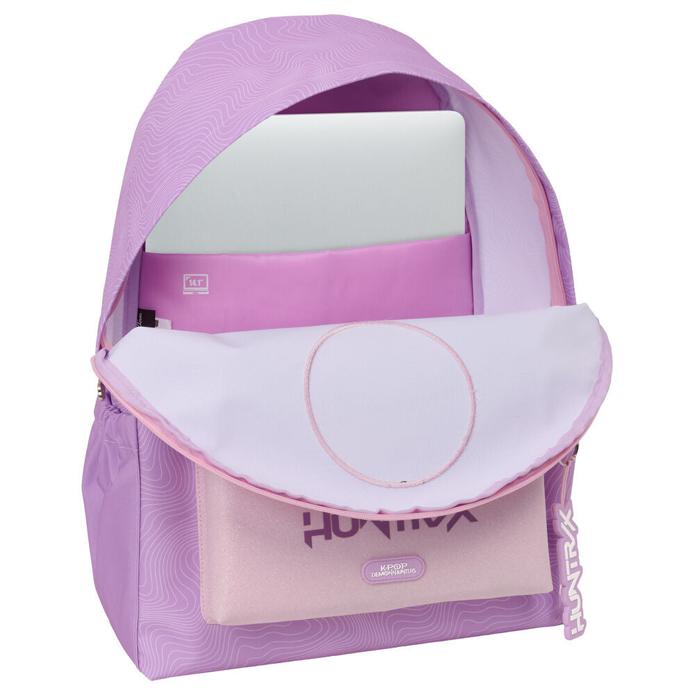 Mochila lavanda SAFTA Kpop Demon Hunters con diseño HUNTRIX - 5