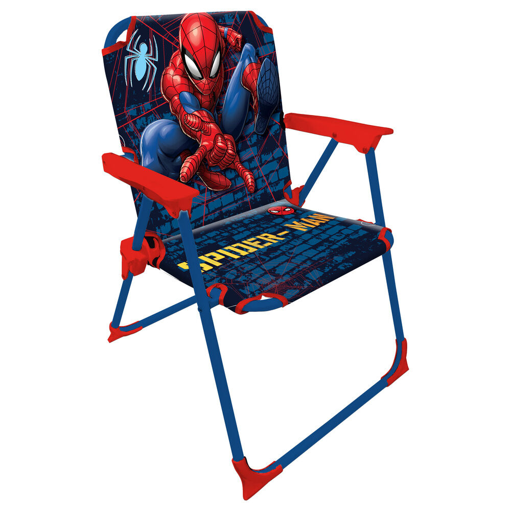 Silla plegable Spider-Man MARVEL azul y roja con reposabrazos