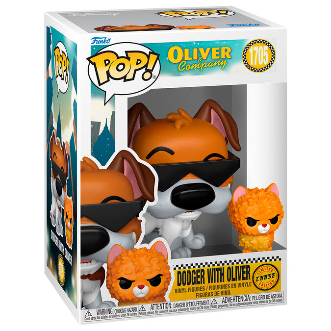 Figura Funko POP de Dodger con Oliver de Oliver & Company en caja regalo, versión Chase - 5