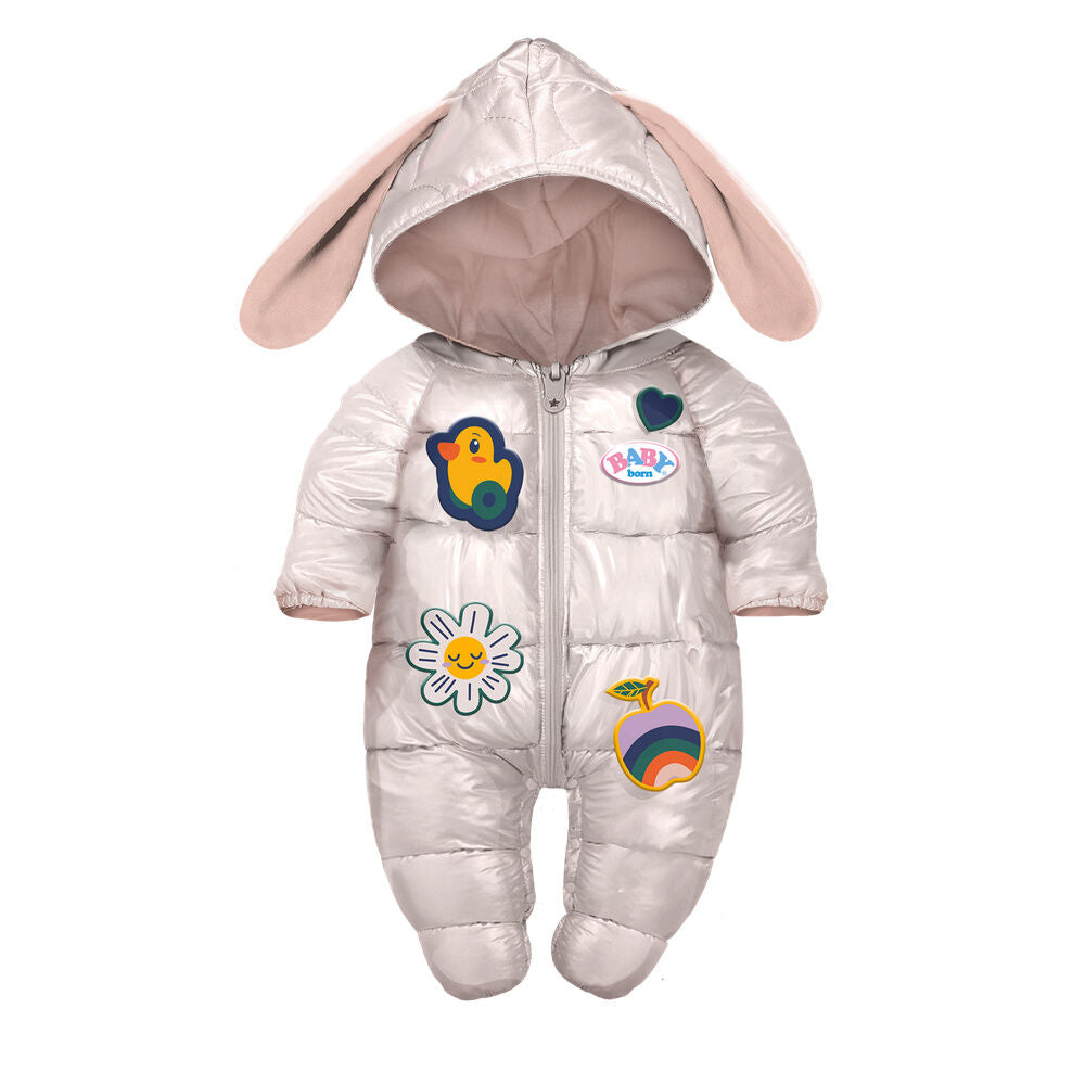 Conjunto de invierno acolchado Baby Born con capucha y orejas para muñeco de 43 cm