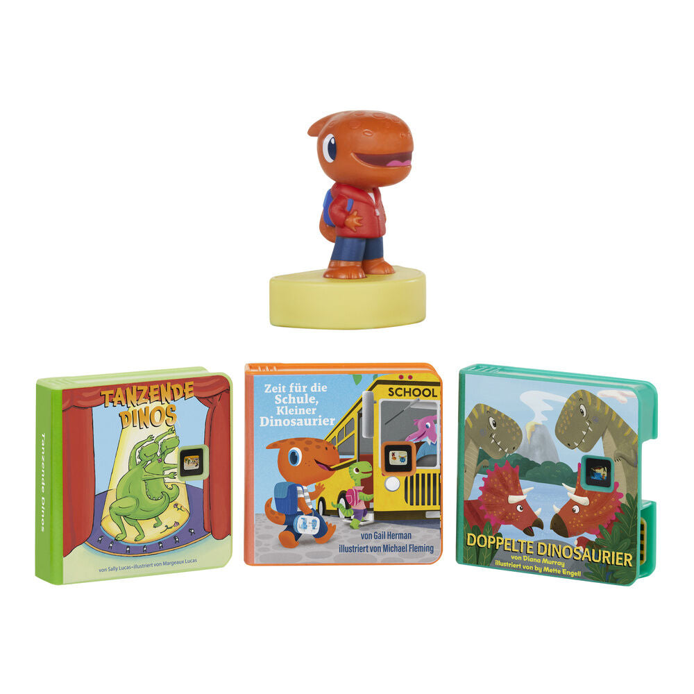 Story Dream Machine Dino con personaje y tres cartuchos de cuentos