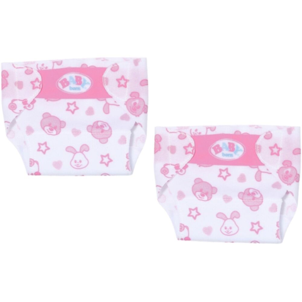 Pack de 2 pañales Baby Born rosas y blancos para muñecos de 36 cm - 2