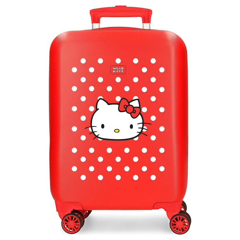 Maleta trolley roja de ABS con diseño de Hello Kitty y lunares blancos - 3