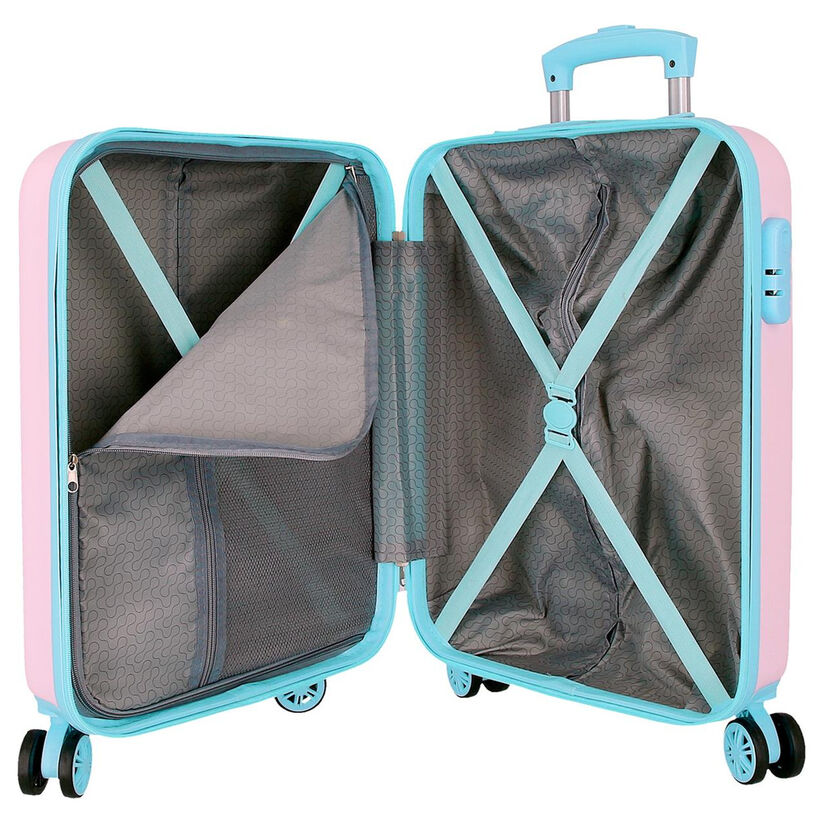 Maleta trolley rosa Happy Pets Owl Roll Road con búho y ruedas turquesa - 5