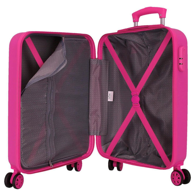 Maleta trolley rosa de ABS con Minnie Disney y cuatro ruedas dobles - 6