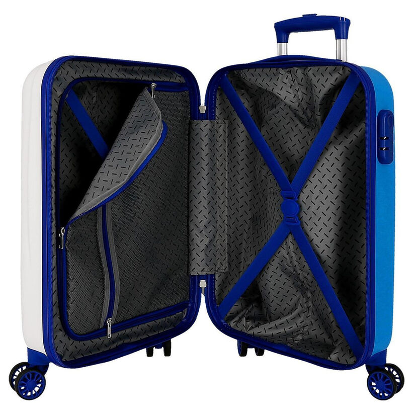 Maleta trolley ABS Mickey Disney blanca de 55 cm con ruedas azules - 6