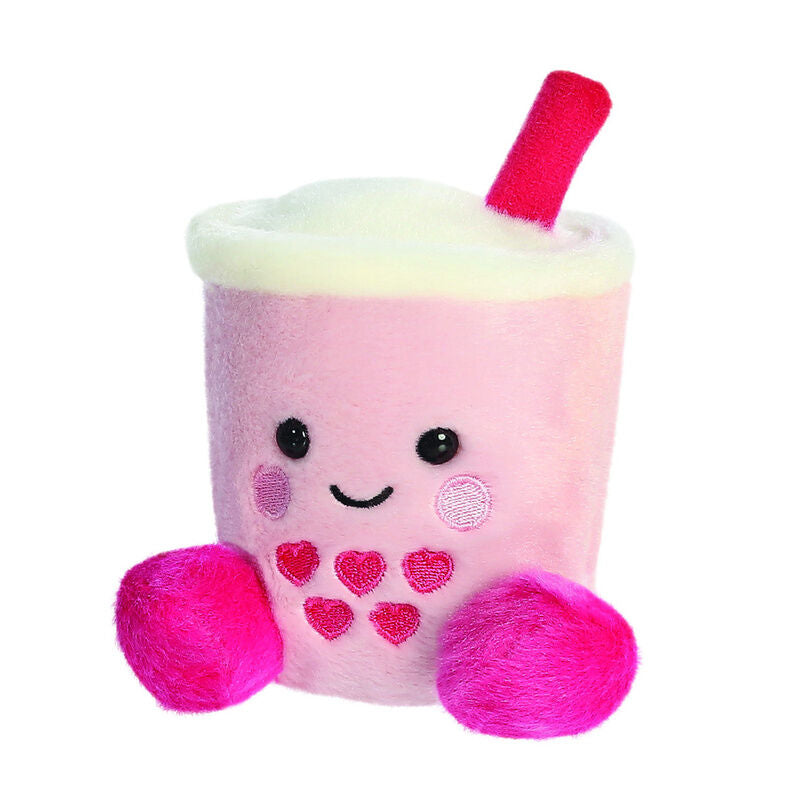 Peluche Bubble Tea Palm Pals rosa de AURORA con pajita fucsia - 5