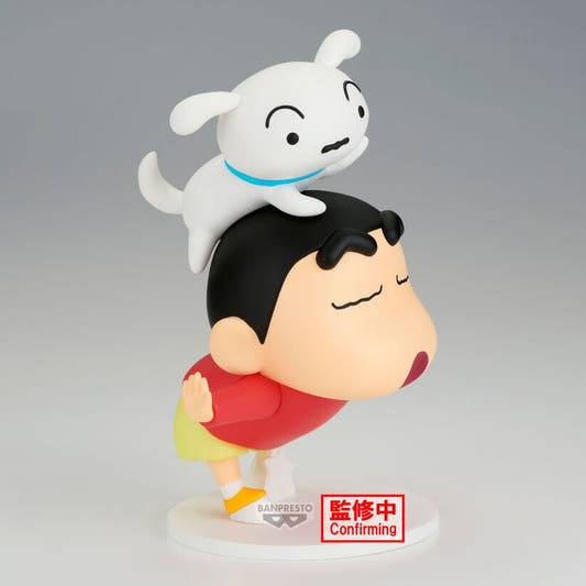 Figura Banpresto de Shinnosuke Nohara de Crayon Shin-chan con personaje blanco sobre la cabeza - 3