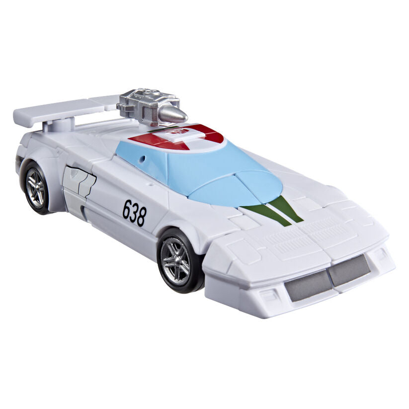 Figura articulada Wheeljack de Transformers en blanco, azul y rojo - 5