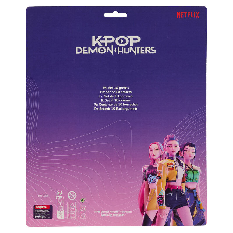 Set SAFTA de 10 gomas de borrar KPop Demon Hunters con diseños variados - 2