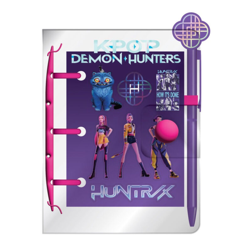 Set de papelería KPop Demon Hunters con cuaderno, bolígrafo y stickers