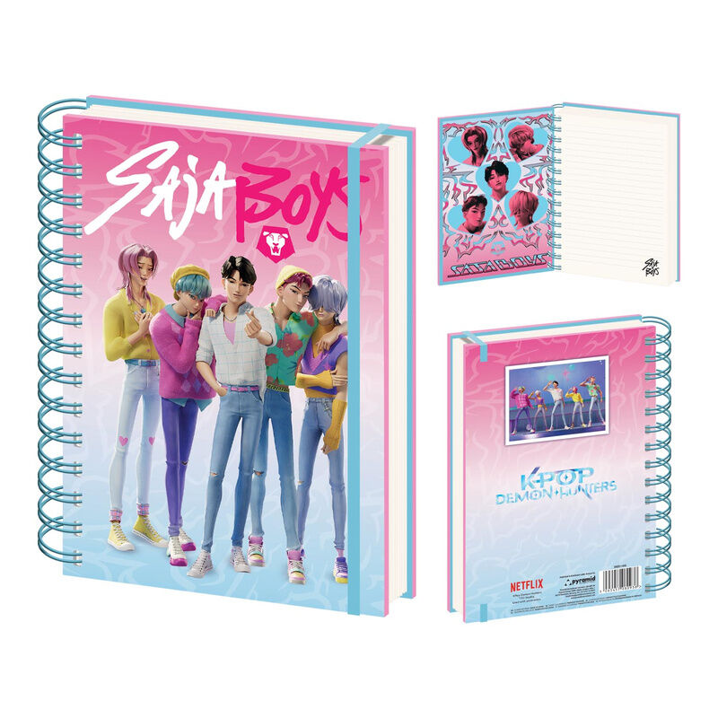 Cuaderno A5 Saja Boys de KPop Demon Hunters con espiral