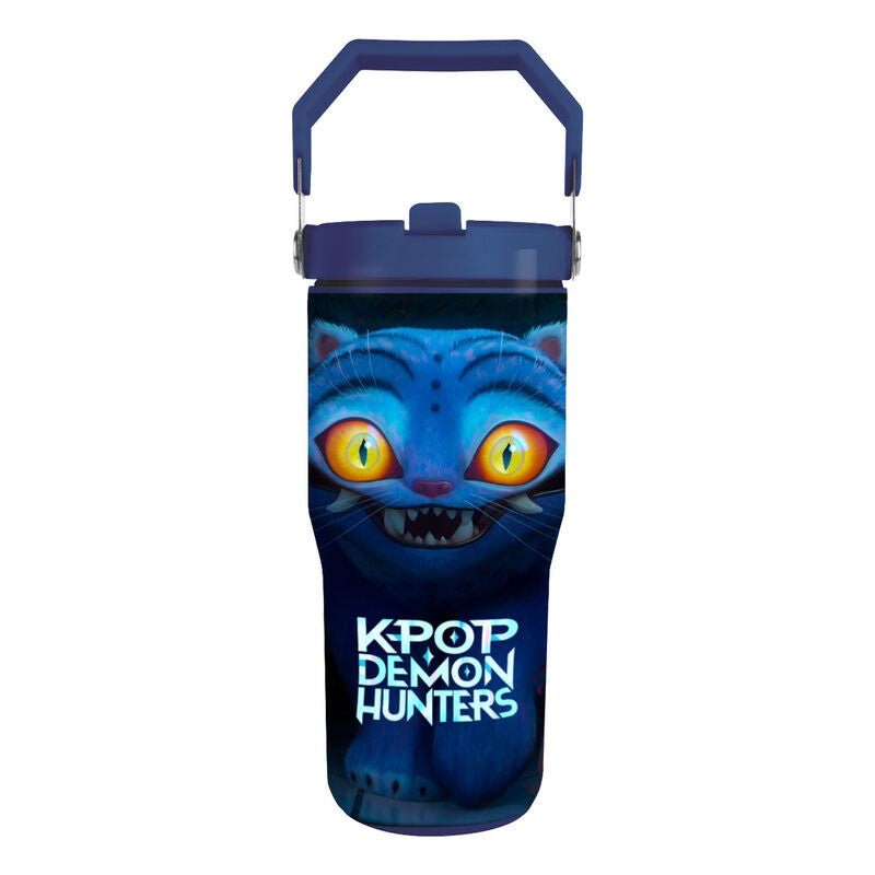 Botella Derpy de KPop Demon Hunters azul con asa y boquilla