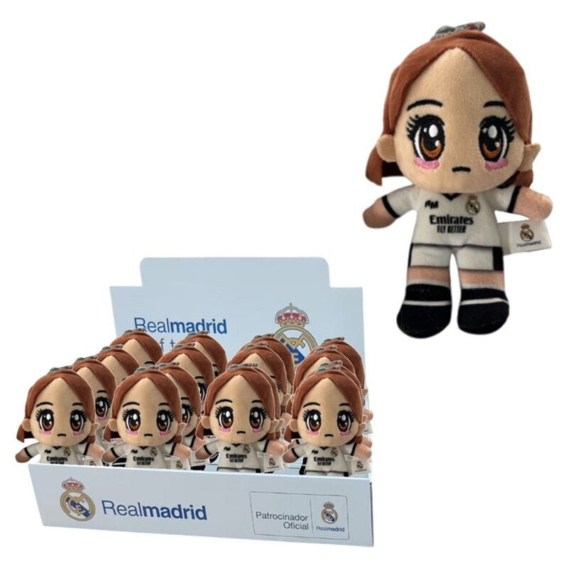 Peluche de chica del Real Madrid con equipación blanca