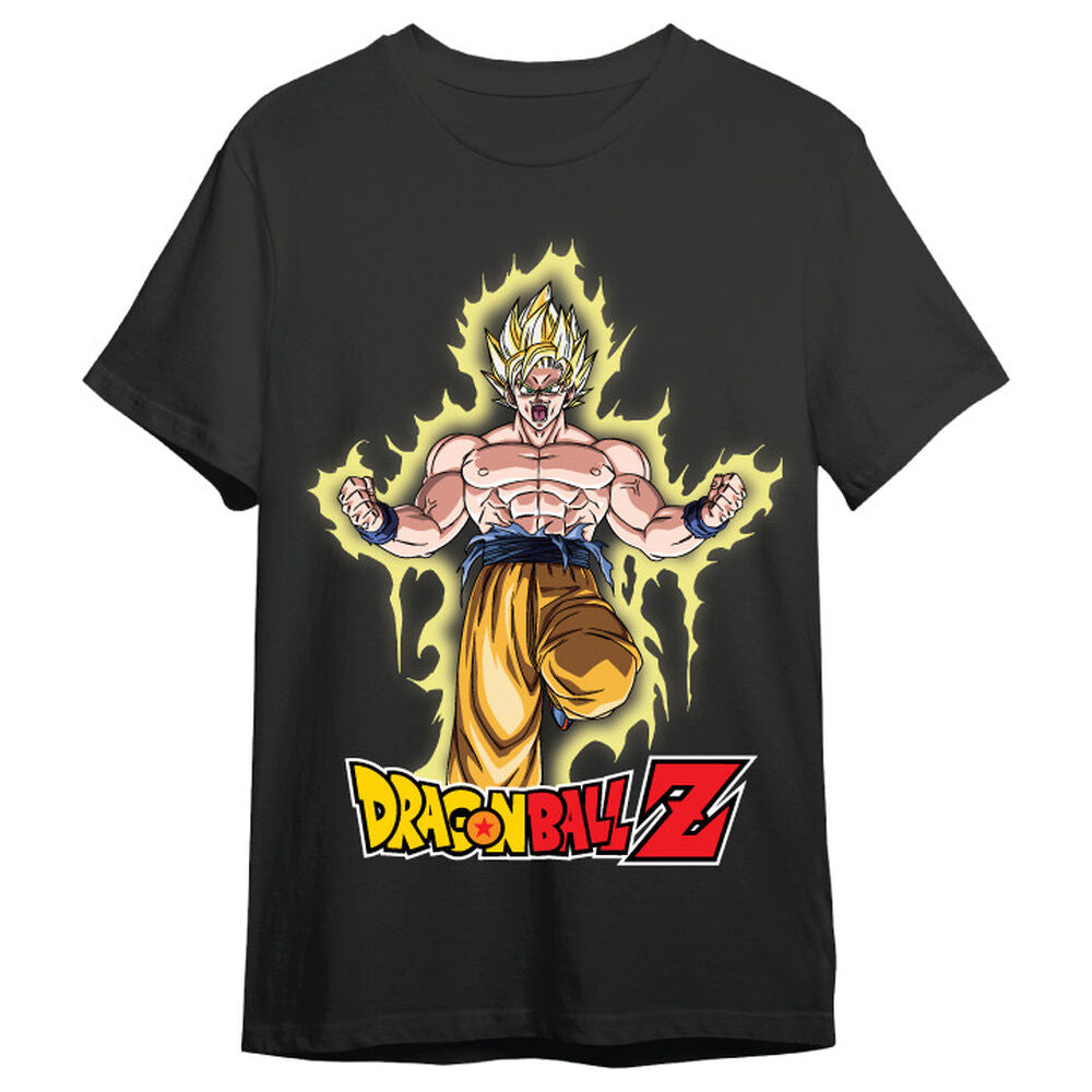 Camiseta negra de Goku Super Saiyan con logotipo Dragon Ball Z