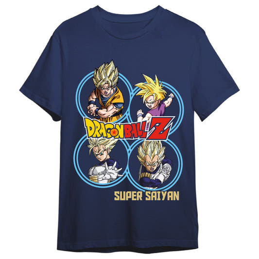 Camiseta azul marino Dragon Ball Z Super Saiyans - 2