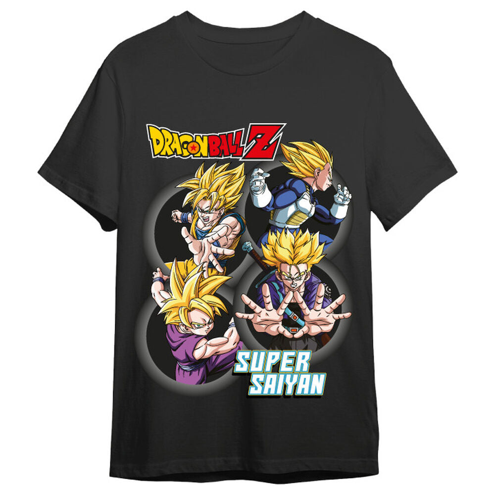 Camiseta negra Dragon Ball Z Super Saiyan con estampado frontal - 2