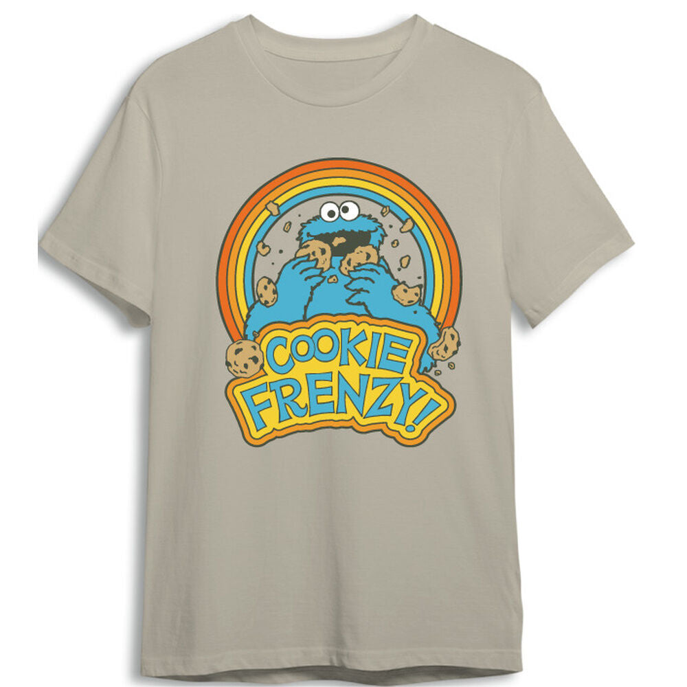 Camiseta beige de Triki, el Monstruo de las Galletas, de Barrio Sésamo