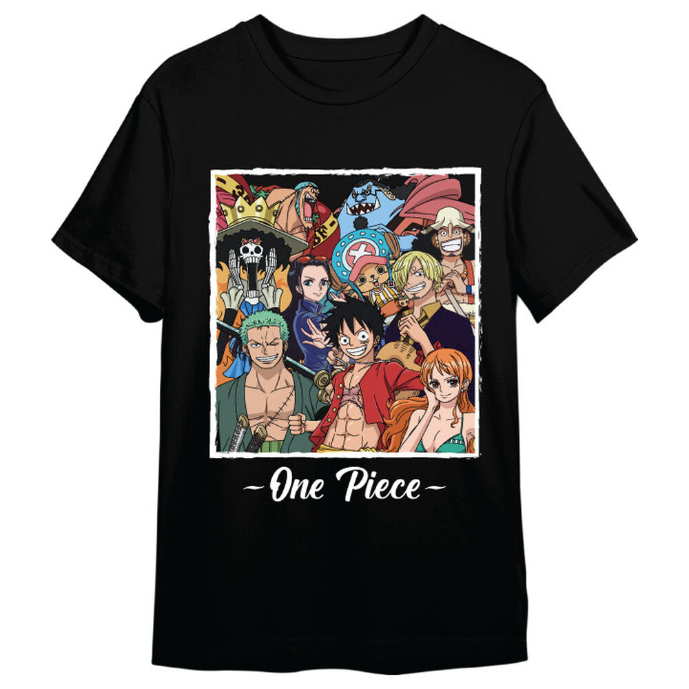 Camiseta negra de One Piece con personajes de la serie - 2