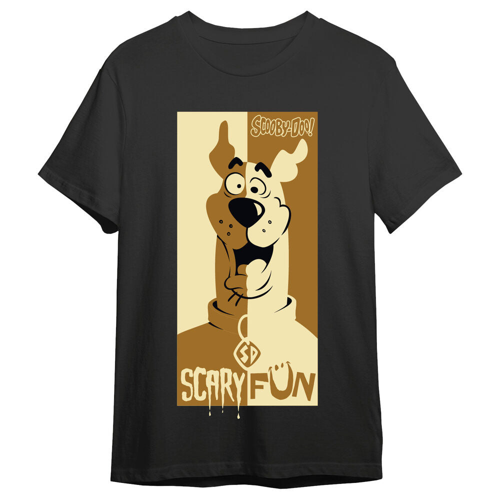 Camiseta negra de algodón de Scooby-Doo con estampado Scary Fun