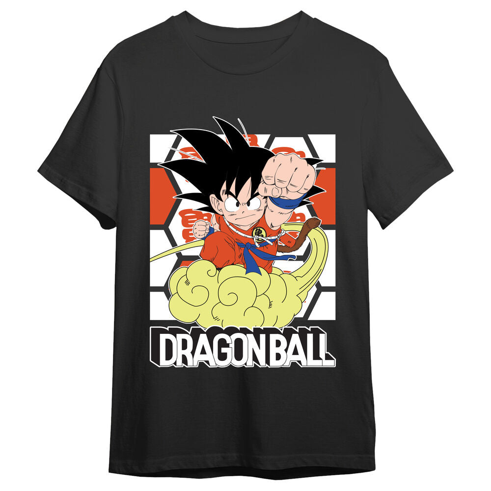 Camiseta negra de Goku de Dragon Ball con diseño frontal a color