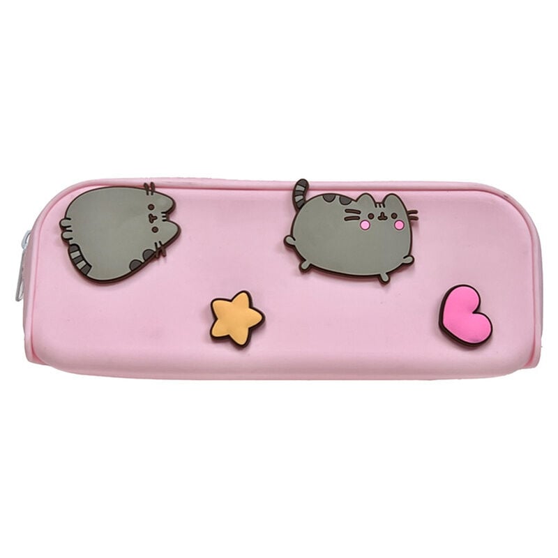Estuche rosa Pusheen con estrellas y corazones