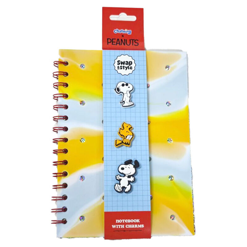 Libreta A5 Peanuts de Snoopy y Woodstock con cubierta colorida