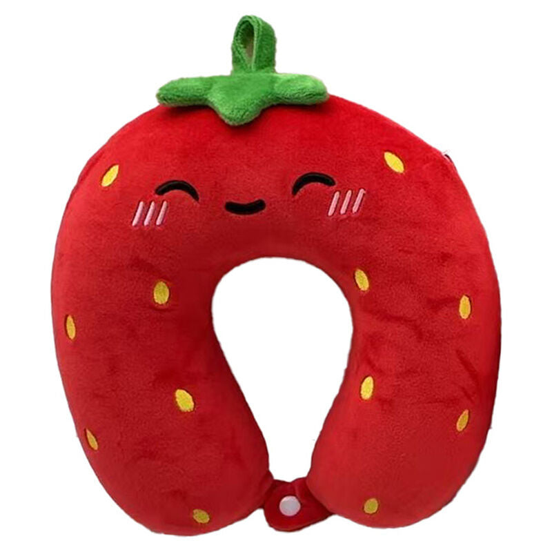 Almohada de viaje roja con forma de fresa Ellie