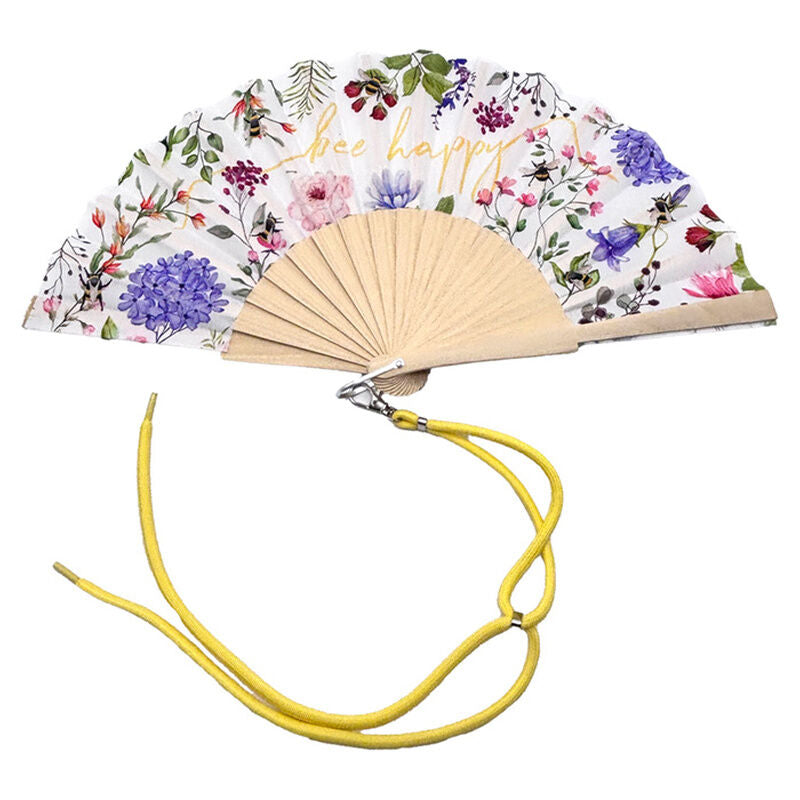 Abanico plegable PUCKATOR Nectar Meadows con estampado floral y varillas de madera - 3