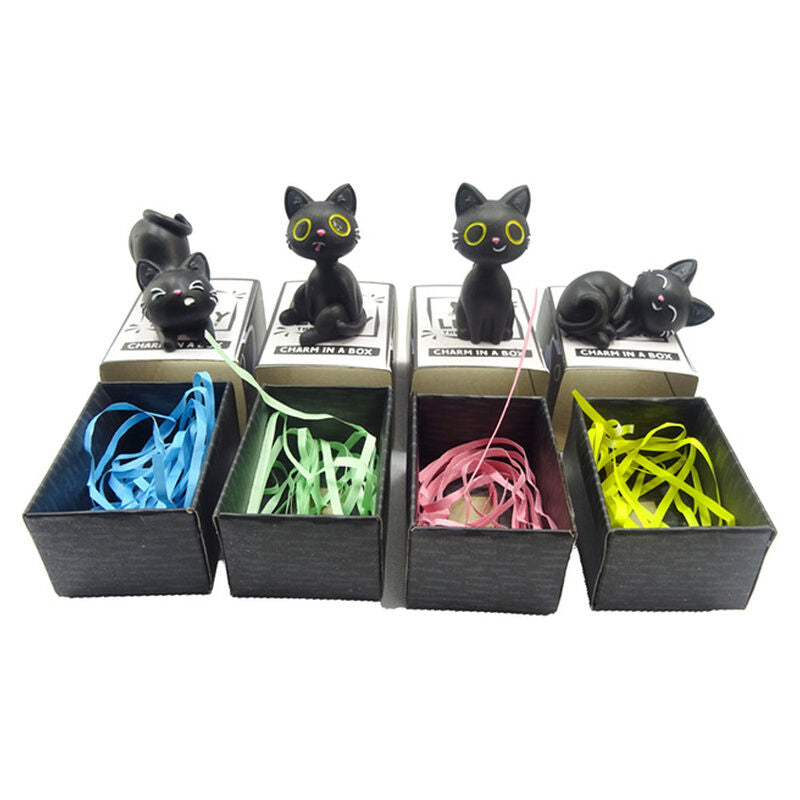 Amuletos de gato negro en figuras de resina con caja individual - 3