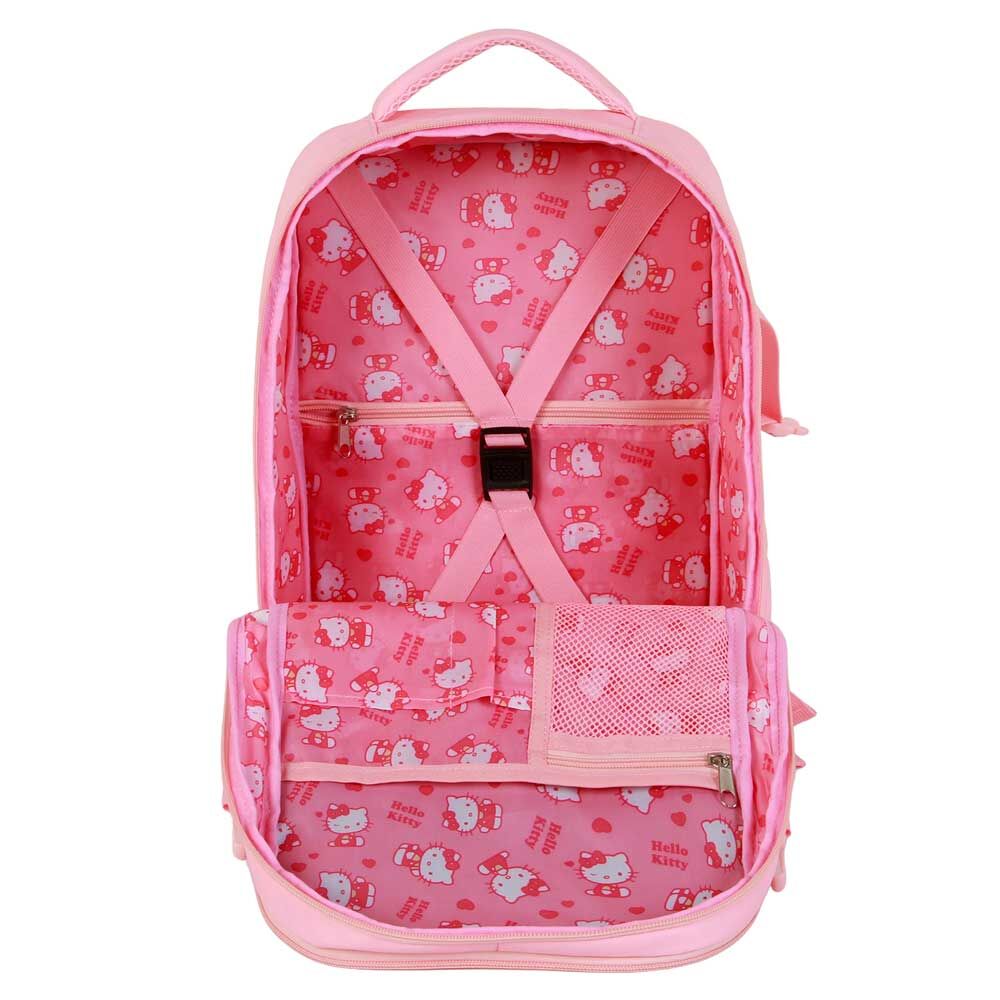 Mochila escolar rosa de Hello Kitty con varios compartimentos - 5