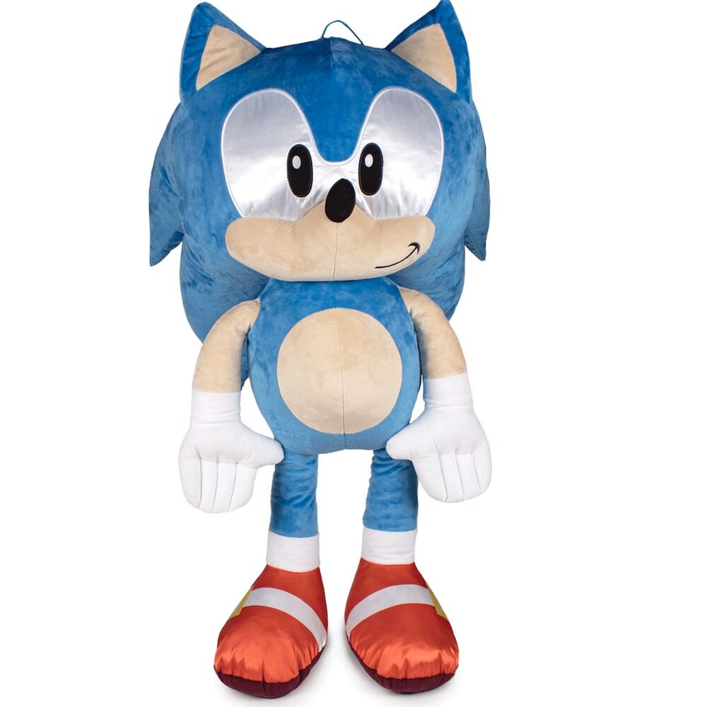Peluche Sonic azul de 70 cm con zapatillas rojas