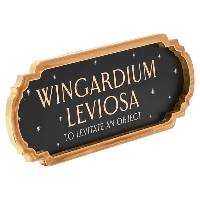Cartel negro de Harry Potter con Wingardium Leviosa y borde dorado - 2